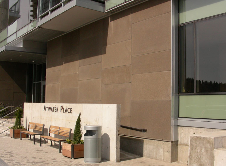 ARCIS panel rainscreen on front entrance of Atwater Place